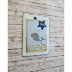 Glückwunschkarte zur Geburt, Babykarte, Geldgeschenk , Wal