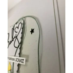 Glückwunschkarte zur Geburt/Taufe Mädchen Junge , 3D ,Bunt mit Trinkfläschchen,Giraffe, Sternen, Handarbeit 15x15 cm