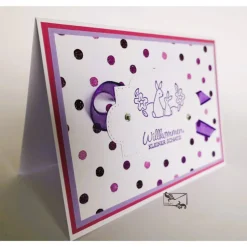 Glückwunschkarte zur Geburt/Taufe eines Mädchen, 3D , Rosa-Pink, Handarbeit