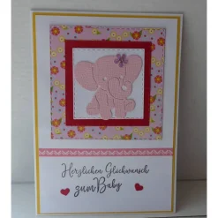 Glückwunschkarte zur Geburt,Elefant