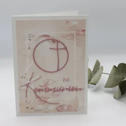 Glückwunschkarte zur Kommunion - Kommunionskarte für Mädchen, Segenswünsche