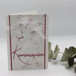 Glückwunschkarte zur Kommunion - Kommunionskarte für Mädchen, Segenswünsche