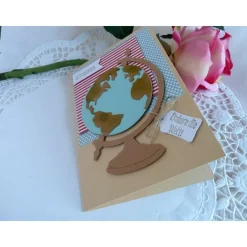 Glückwunschkarte/Geldgeschenkkarte/Gutscheinkarte mit Globus für den Weltreisenden