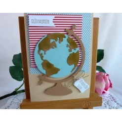 Glückwunschkarte/Geldgeschenkkarte/Gutscheinkarte mit Globus für den Weltreisenden