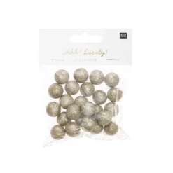 Glitterkugeln goldfarben 24 Stück ca. 2 cm