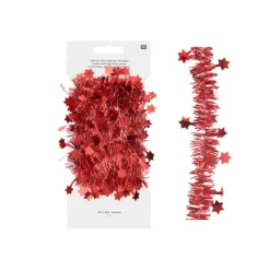 Glitzernde Girlande mit Sternen in rot