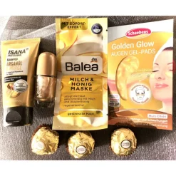 Goldbox, Wellnessbox, Geschenkset, nur goldfarbene Produkte, Weihnachtsgeschenk