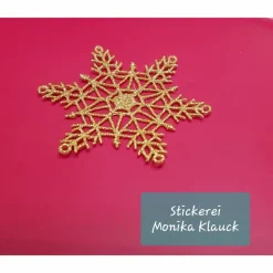 Goldsterne, gestickt in Lace-Stickerei