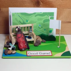 Golf Geldgeschenk 3D Karte – Personalisierbarer Gutschein für Golfkurs & Golfzubehör