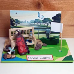 Golf Geldgeschenk 3D Karte – Personalisierbarer Gutschein für Golfkurs & Golfzubehör