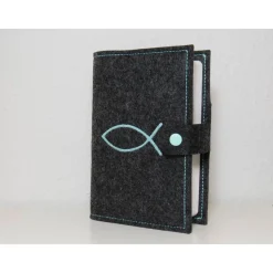 Gotteslob Hülle Gotteslobhülle großer Fisch mit Name und Datum - Normalausgabe - Kommunion Firmung Geschenk