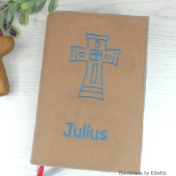 Gotteslobhülle & Bibelhülle aus Filz – personalisiert mit Namen & Kreuz – Geschenk zur Kommunion & Konfirmation