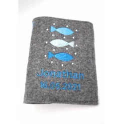Gotteslobhülle 3 Fische Gebetbuch Hülle Geschenk Kommunion Firmung Rosenkranz religiös personalisierbar