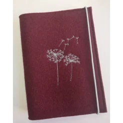 Gotteslobhülle aus 100% Wollfilz mit Pusteblume