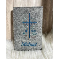 Gotteslobhülle aus Filz (Farbe & Stickerei wählbar) - Hülle für katholisches Gebet- und Gesangbuch