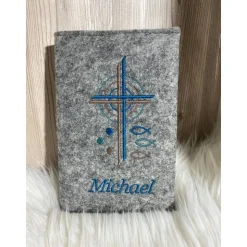 Gotteslobhülle aus Filz (Farbe & Stickerei wählbar) - Hülle für katholisches Gebet- und Gesangbuch