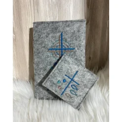 Gotteslobhülle aus Filz (Farbe & Stickerei wählbar) - Hülle für katholisches Gebet- und Gesangbuch