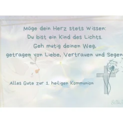Gotteslobhülle aus Wollfilz mit Pusteblume & Name – personalisiertes Geschenk zur Kommunion, Konfirmation oder Taufe