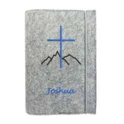 Gotteslobhülle Bergkreuz Name personalisierbar. Filz Farbwahl