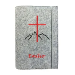 Gotteslobhülle Bergkreuz Name personalisierbar. Filz Farbwahl