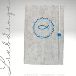 Gotteslobhülle DORNENKRANZ ICHTYS Filz. mit Verschluss. Gesangbuch. Gotteslob  KL236