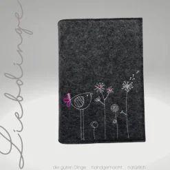 Gotteslobhülle Filz Bird Blumen NAME Einband Gesangbuch personalisiert  KL242