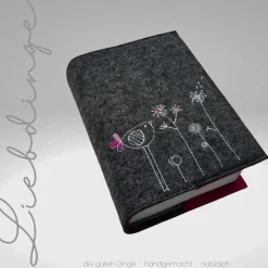 Gotteslobhülle Filz Bird Blumen NAME Einband Gesangbuch personalisiert  KL242
