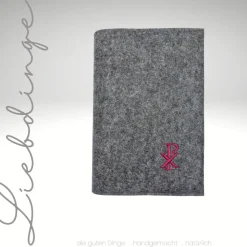 Gotteslobhülle Filz. Einband Gesangbuch CHI RHO Christusmonogramm personalisierbar  KL233