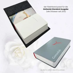 Gotteslobhülle Filz IM REGENBOGEN mit GOTT verbunden personalisiert