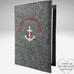 Gotteslobhülle Filz JESUS SEGNET UNS Glaubensanker Einband Gesangbuch  KL221
