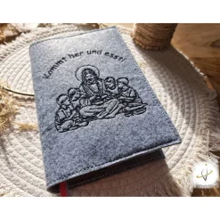 Gotteslobhülle Filz  Kommunion 2025 personalisierbar Jesus mit Kindern 