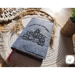 Gotteslobhülle Filz  Kommunion 2025 personalisierbar Jesus mit Kindern 