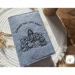 Gotteslobhülle Filz  Kommunion 2025 personalisierbar Jesus mit Kindern 