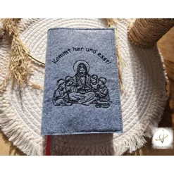 Gotteslobhülle Filz  Kommunion 2025 personalisierbar Jesus mit Kindern 