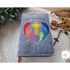 Gotteslobhülle Filz Kommunion 2025 kommt her und esst! personalisierbar Einband Handgemachte Filzhülle Boot