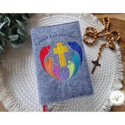 Gotteslobhülle Filz Kommunion 2025 kommt her und esst! personalisierbar Einband Handgemachte Filzhülle Boot