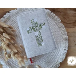 Gotteslobhülle Filz  Kommunion 2025 personalisierbar Regenbogen "Kommt her und esst!"