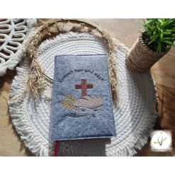 Gotteslobhülle Filz  Kommunion 2025 personalisierbar Jesus mit Kindern 