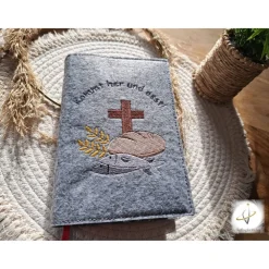 Gotteslobhülle Filz  Kommunion 2025 personalisierbar Jesus mit Kindern 