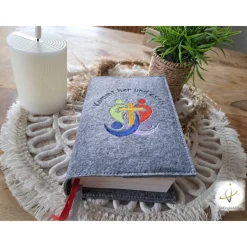 Gotteslobhülle Filz Kommunion 2025 kommt her und esst! personalisierbar Einband Handgemachte Filzhülle Kommunion