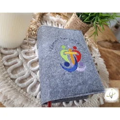 Gotteslobhülle Filz Kommunion 2025 kommt her und esst! personalisierbar Einband Handgemachte Filzhülle Kommunion