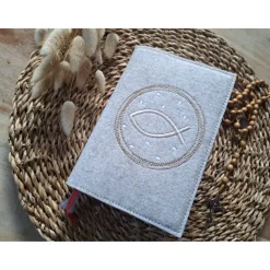 Gotteslobhülle Filz Kommunion 2025 kommt her und esst! personalisierbarer Einband Erstkommunion