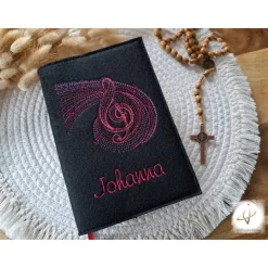 Gotteslobhülle Filz Kommunion 2025 kommt her und esst! personalisierbar Einband Handgemachte Filzhülle Note