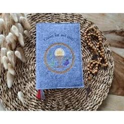 Gotteslobhülle Filz Kommunion 2025 kommt her und esst! personalisierbarer Einband Erstkommunion