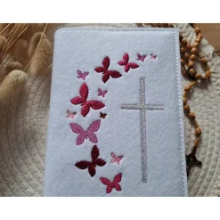 Gotteslobhülle Filz Kommunion 2025 kommt her und esst! personalisierbarer Einband Erstkommunion