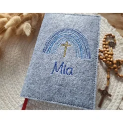 Gotteslobhülle Filz Kommunion 2025 kommt her und esst! personalisierbarer Einband Erstkommunion