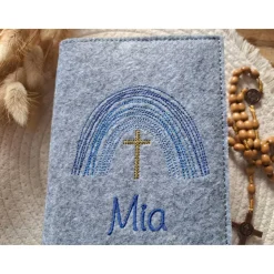 Gotteslobhülle Filz Kommunion 2025 kommt her und esst! personalisierbarer Einband Erstkommunion