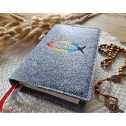 Gotteslobhülle Filz Kommunion 2025 kommt her und esst! personalisierbarer Einband Erstkommunion