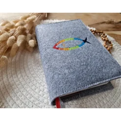 Gotteslobhülle Filz Kommunion 2025 kommt her und esst! personalisierbarer Einband Erstkommunion