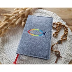 Gotteslobhülle Filz Kommunion 2025 kommt her und esst! personalisierbarer Einband Erstkommunion